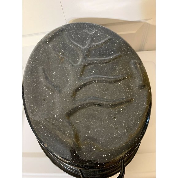 Vintage Cobalt Blue Graniteware Roaster 17" x 12" Enamelware Pot Splatt… - Picture 8 of 8